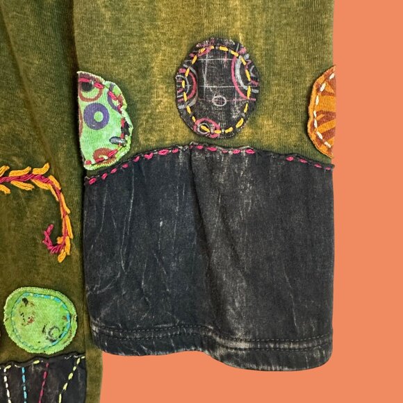 Rising International W Size XL Zip Tunic Hoodie Jacket Boho Hippie Ren Fair Art - Picture 8 of 13